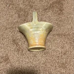 Vintage Art Deco Beswick Mottled Glaze Posy Basket Vase design 1930s